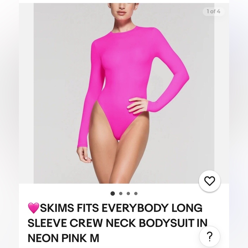 Skims fits everybody bodysuit none pink size medium